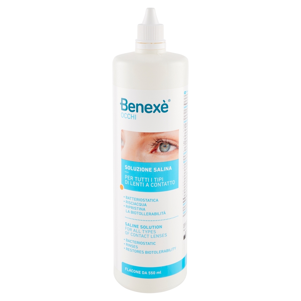 Benexè Occhi Soluzione Salina per Tutti i Tipi di Lenti a Contatto 550 ml